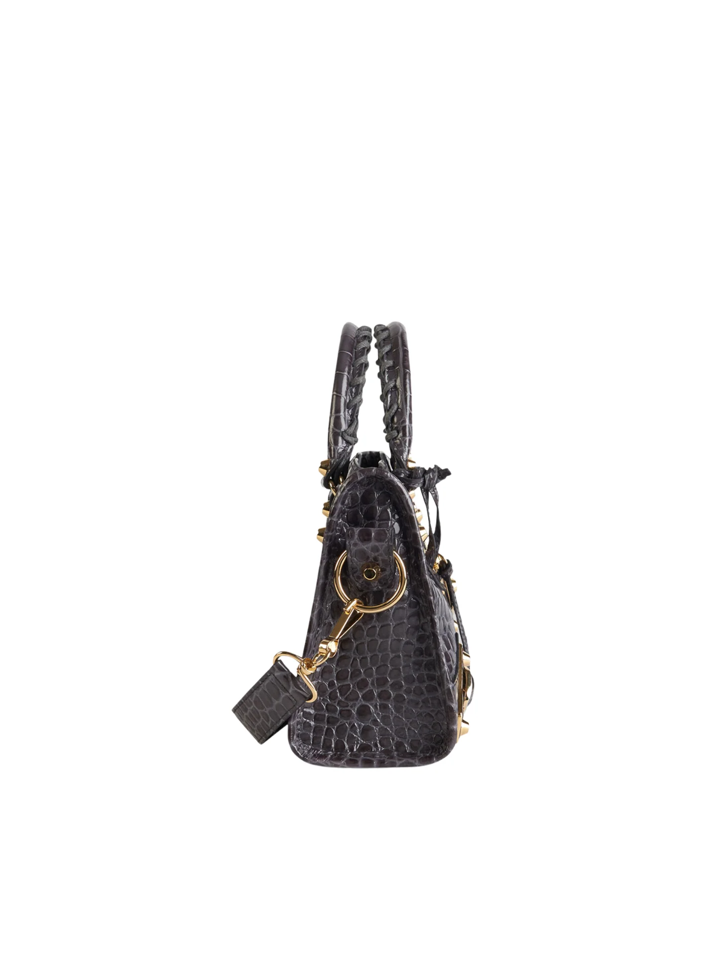 Balenciaga Metallic Mini City Edge Croco Black Ghw - Image 6