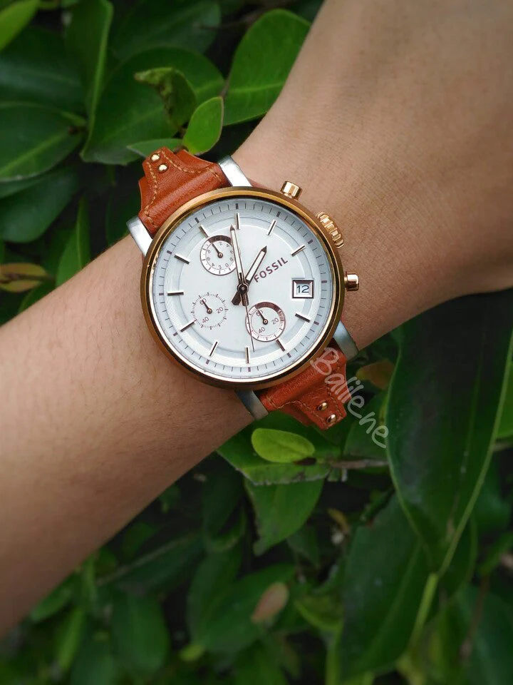 Fossil ES3837 Original Boyfriend Chronograph Brown Leather Watch - Image 4